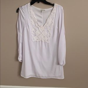 Low cut, white, semi formal dress